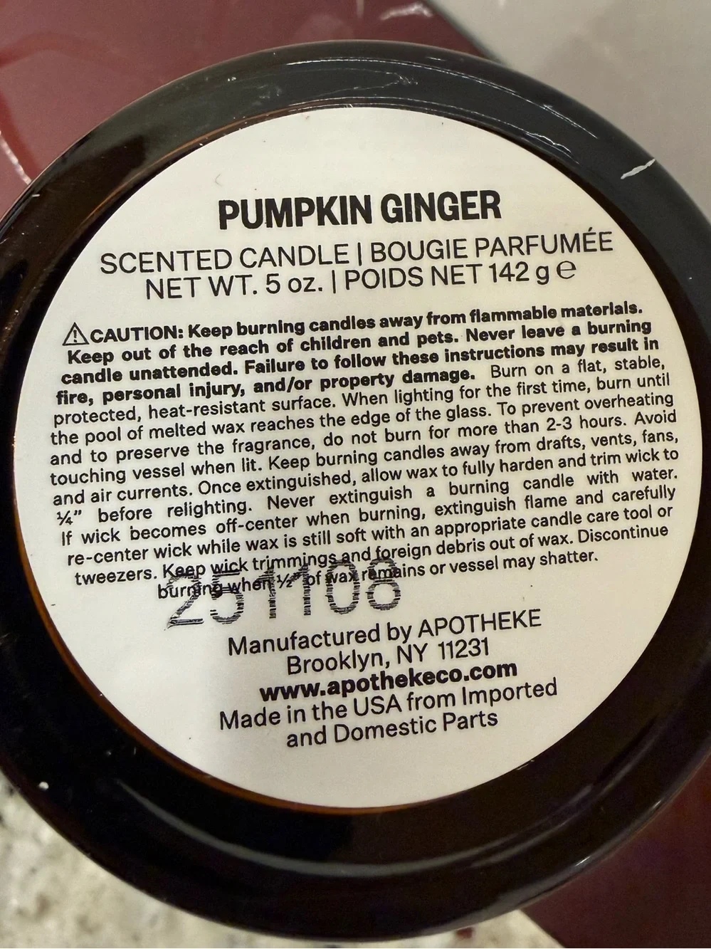 APOTHEKE Harvest Petite Candle Trio - Cherry, Pumpkin, & Juniper (New In Box)